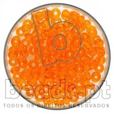 Missangas de vidro 5/0  laranja transparente (90000)  