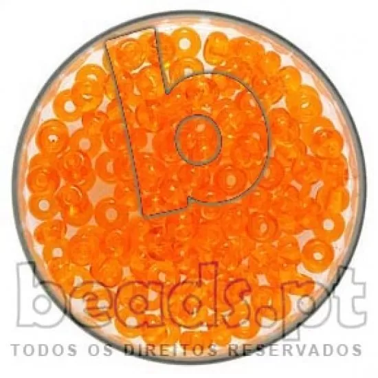 Missangas de vidro 5/0  laranja transparente (90000)  