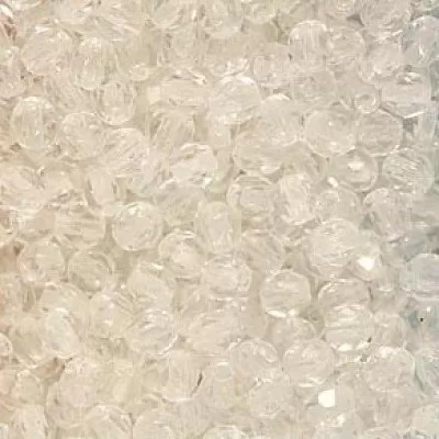 Conta vidro facetada 4mm transparente