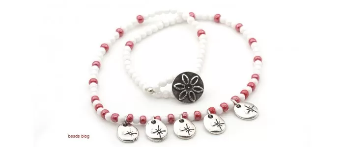 Colar Branco e Vermelho