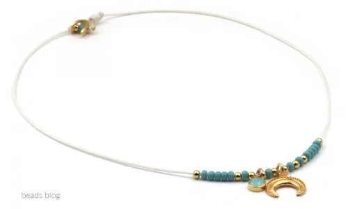 Colar Dourado & Turquesa