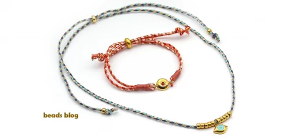 Pulseira e Colar fio metalizado e dourados