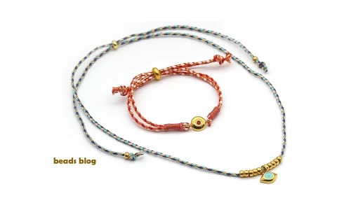 Pulseira e Colar fio metalizado e dourados