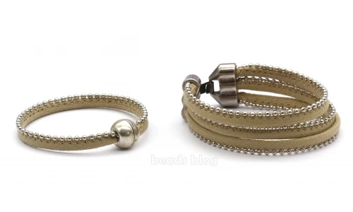 Pulseiras algodão com corrente bolas