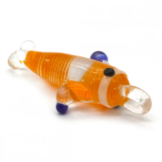 Pendente Peixe em Vidro Laranja 33mm