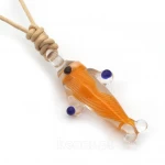 Pendente Peixe em Vidro Laranja 33mm
