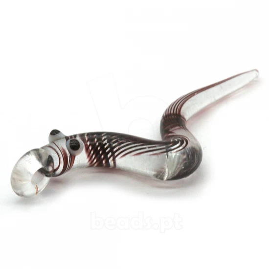Pendente Cobra em Vidro Preto e Transparente 55mm