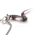 Pendente Cobra em Vidro Preto e Transparente 55mm