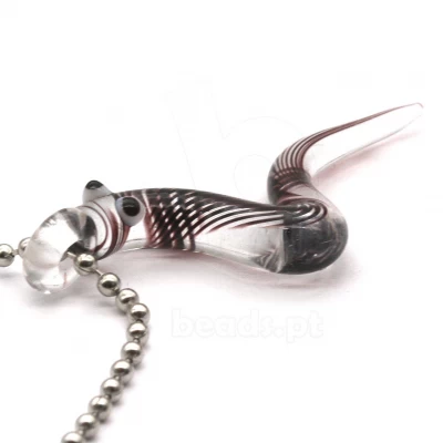 Pendente Cobra em Vidro Preto e Transparente 55mm