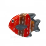 Conta Peixe em Cerâmica Decorada Vermelho