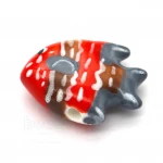 Conta Peixe em Cerâmica Decorada Vermelho