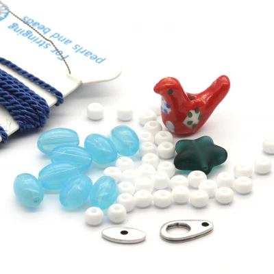 Kit Colar DIY Pássaro com Contas Checas