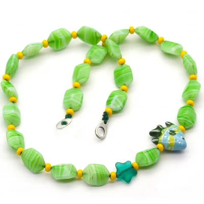 Kit Colar DIY Contas Checas Verde
