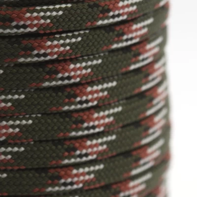 Fio Paracord 4 mm Verde Tropa Castanho e Branco