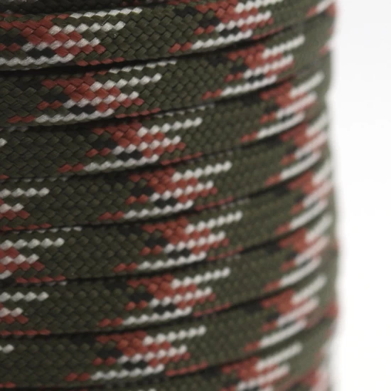 Fio Paracord 4 mm Verde Tropa Castanho e Branco