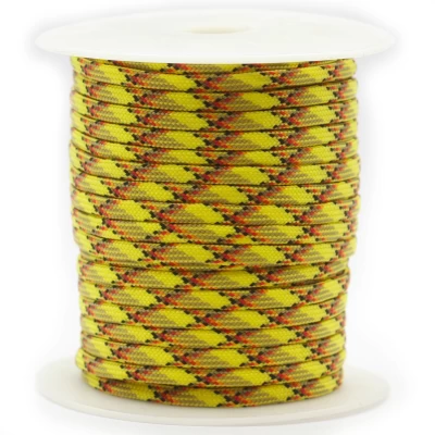 Fio Paracord 4 mm Amarelo Neon, Caqui, Preto e Laranja