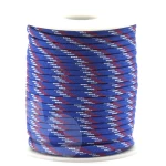 Fio Paracord 4 mm Azul Royal, Branco e Vermelho