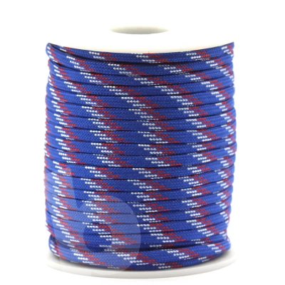 Fio Paracord 4 mm Azul Royal, Branco e Vermelho