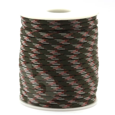 Fio Paracord 4 mm Verde Tropa Castanho e Branco
