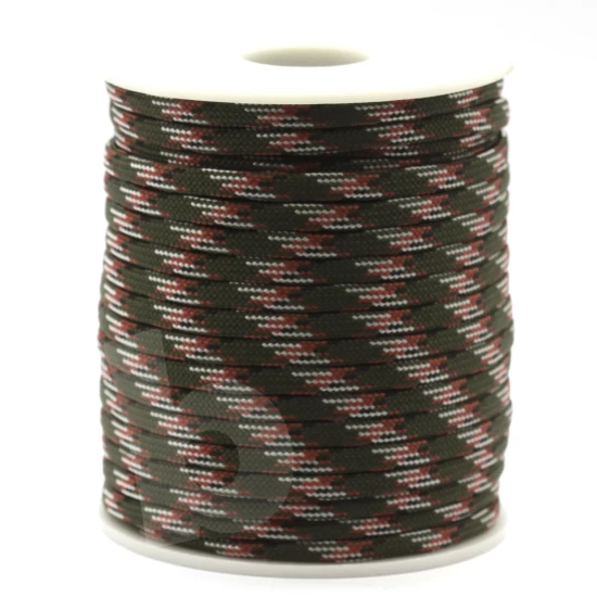 Fio Paracord 4 mm Verde Tropa Castanho e Branco