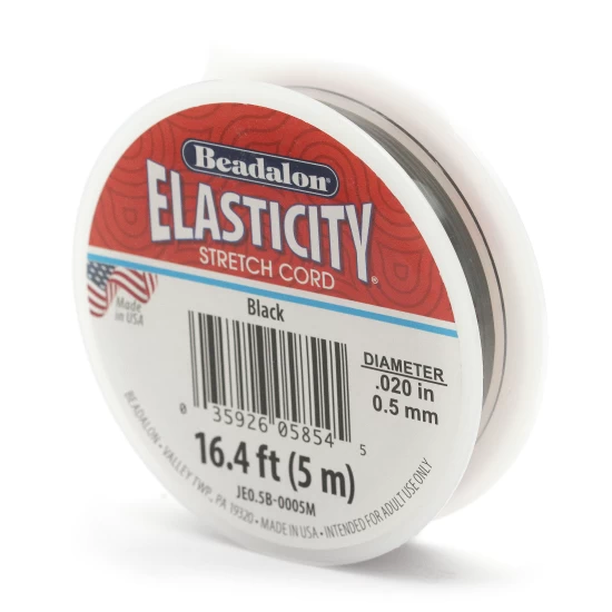Fio Elástico Preto Beadalon Elasticity 0,5 mm
