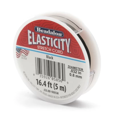 Fio Elástico Preto Beadalon Elasticity 0,8 mm