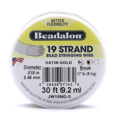Cabo de Aço Beadalon 0,46 mm Dourado – 9,2 m