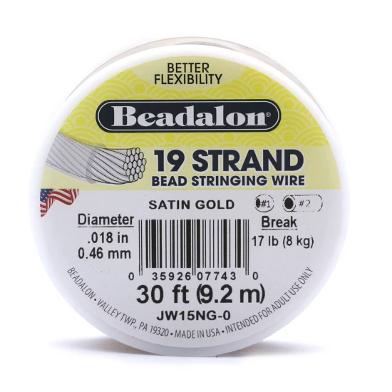 Cabo de Aço Beadalon 0,46 mm Dourado – 9,2 m